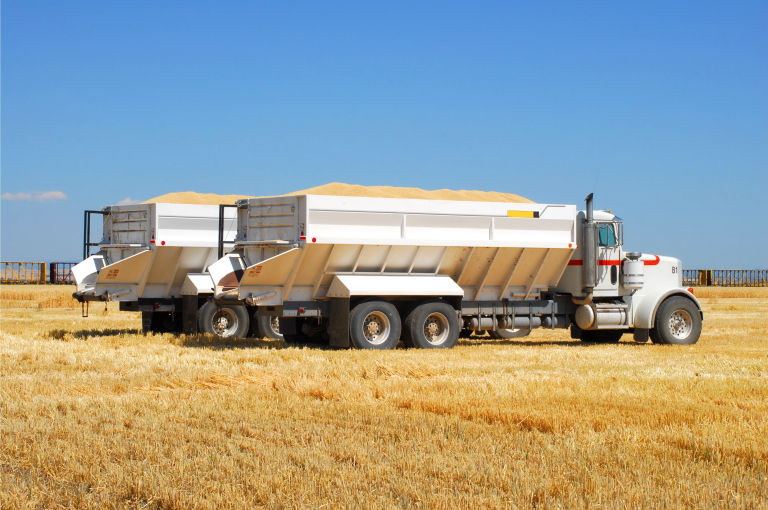 Two Trucks with Grains