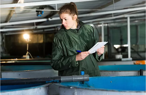 worker in aquaculture