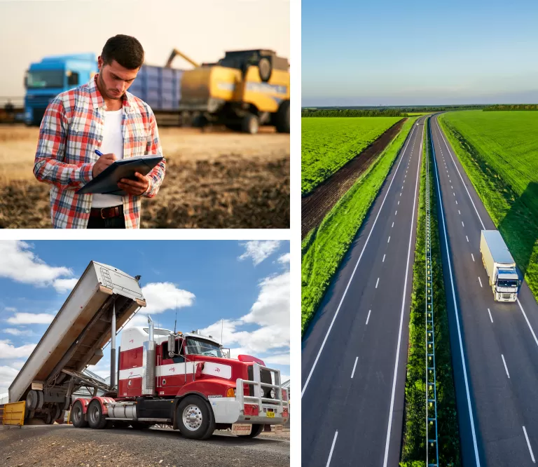 Man Checking List and Trucks