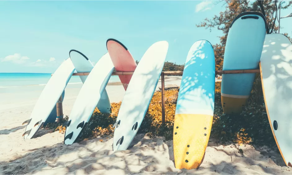 surfboards on beach