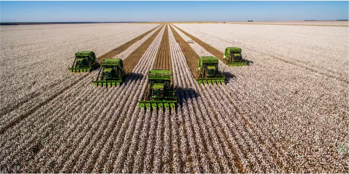 tractors harvesting