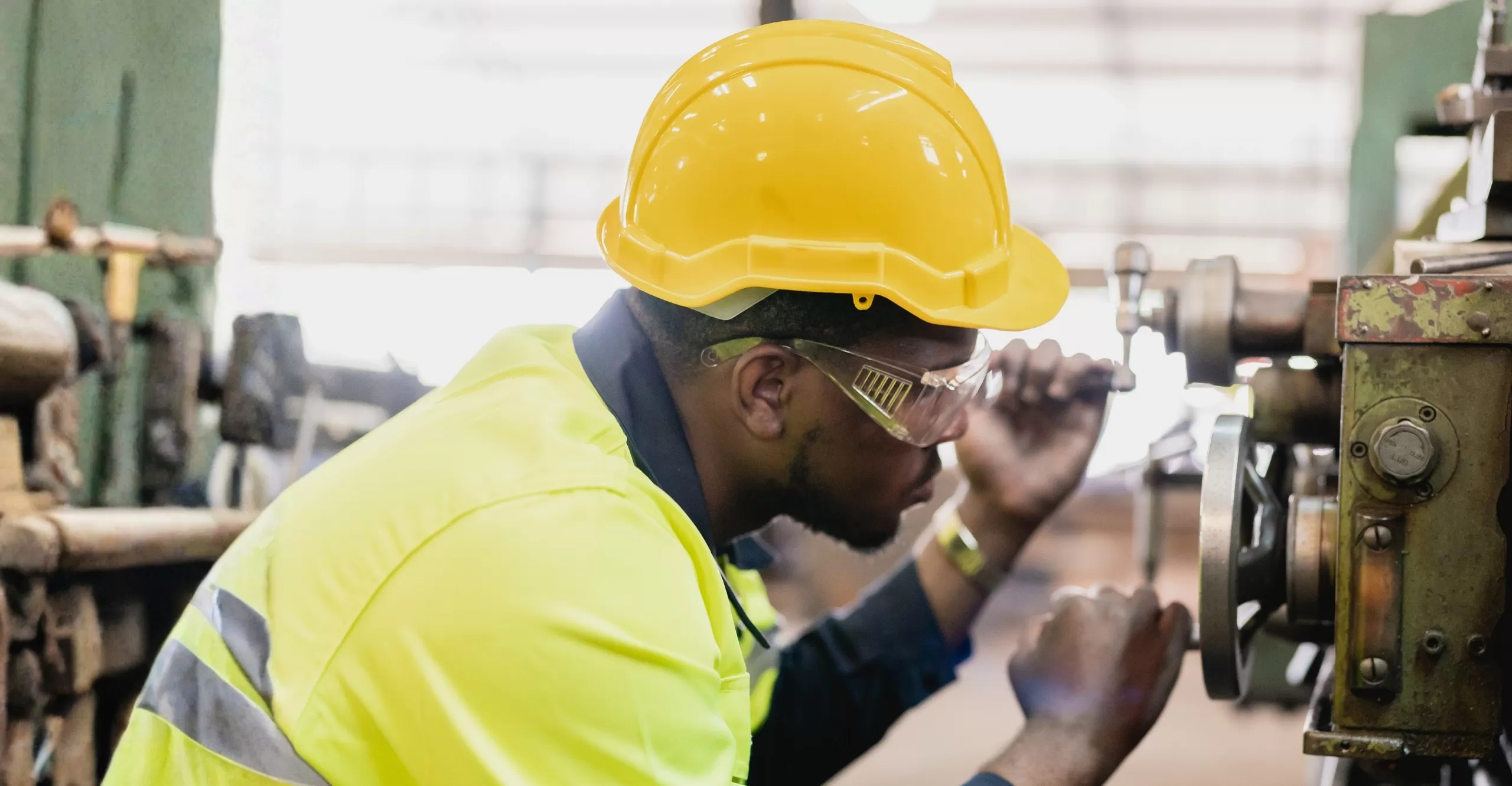 person operating a machine